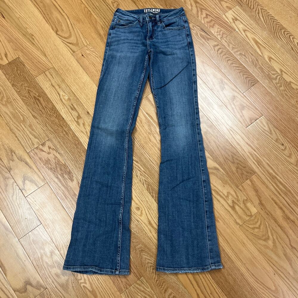 Idyllwind Women's Jeans Flare Whiskering Fading Size 0 0x36
